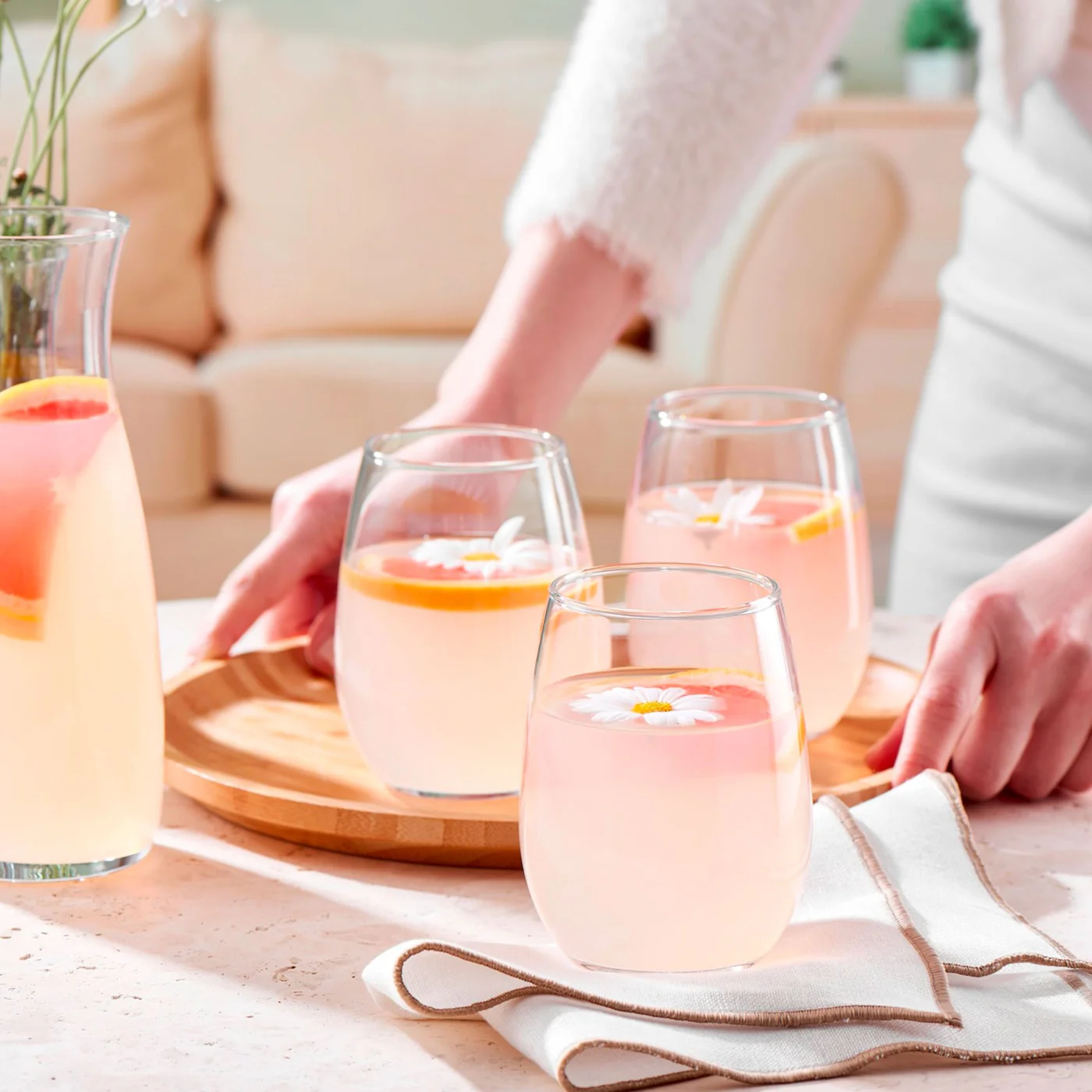 PASABAHCE AMBER STEMLESS GLASSES 440ML - SET OF 4